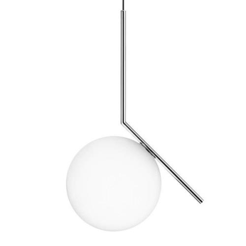 FLOS IC S2 Designer-Hängeleuchte, chrom Ø 30 cm