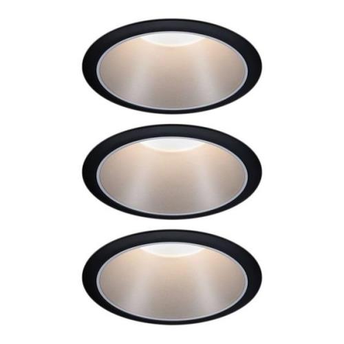 Paulmann Cole LED-Spotlight silber-schwarz 3er-Set