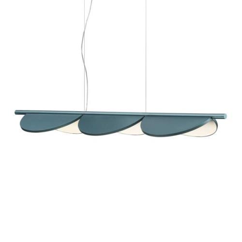 FLOS Almendra Linear LED-Hängelampe 3fl, blau