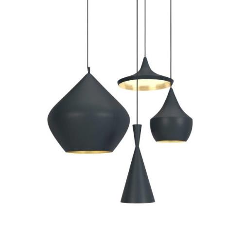 Tom Dixon Beat Range Round Pendellampe 4fl schwarz