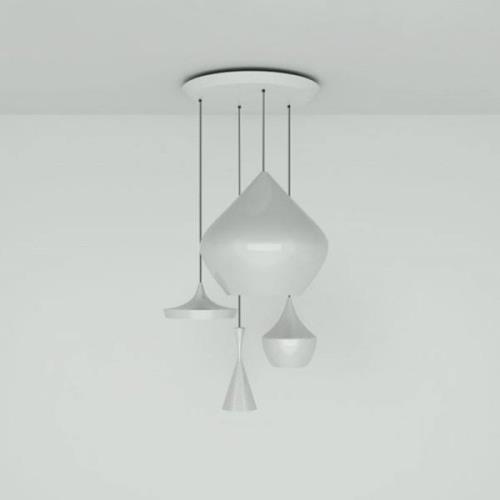 Tom Dixon Beat Range Round Pendellampe 4fl weiß