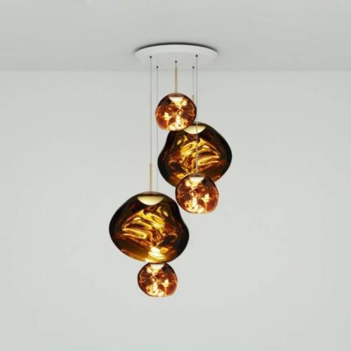 Tom Dixon Melt Large Round Pendellampe 5fl gold