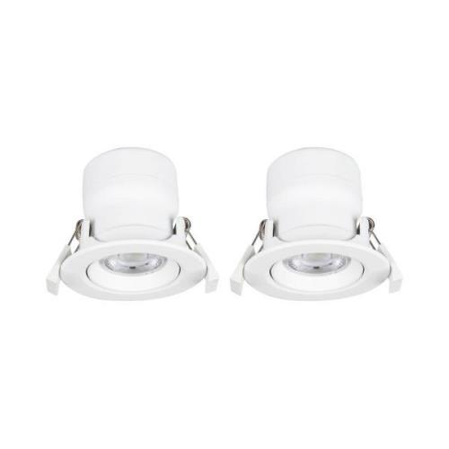 Prios LED-Einbauleuchte Shima, weiß, 7W, 3000K, 2er, dimmbar