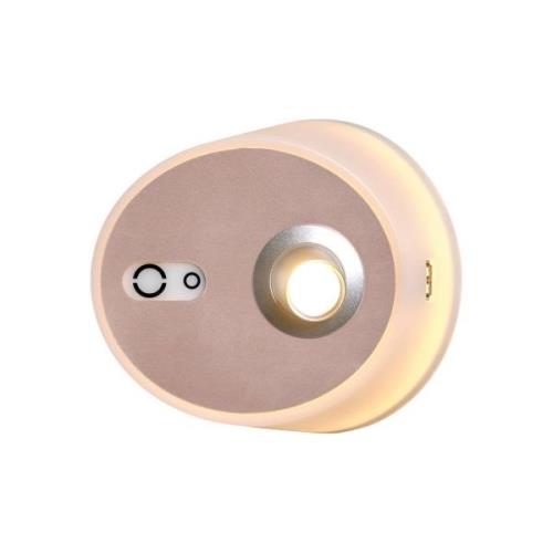 LED-Wandlampe Zoom, Spot, USB-Ausgang, pink-kupfer