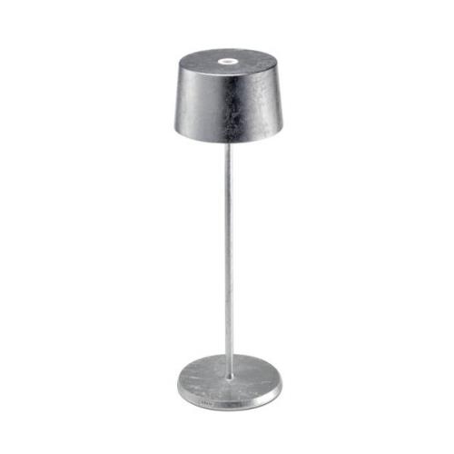 Zafferano Olivia 3K Akku-Tischlampe silber