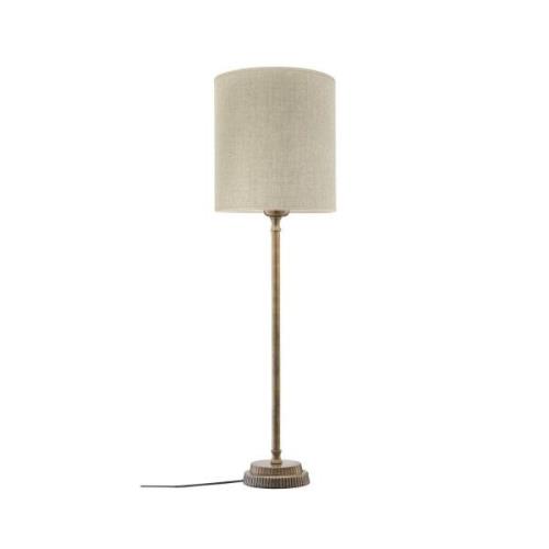 PR Home Tischlampe Kent beige/messing Schirm Celyn Zylinder