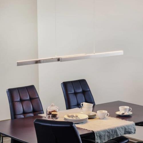 LED-Hängeleuchte Lara, 134 cm, ausziehbar, nickel