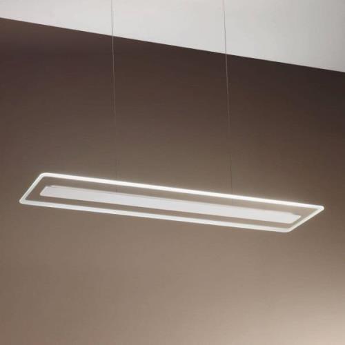 LED-Hängeleuchte Antille, Glas, rechteckig, weiß