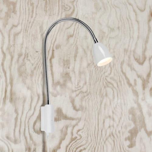 LED-Wandlampe Tulip mit Kabel und Stecker, weiß