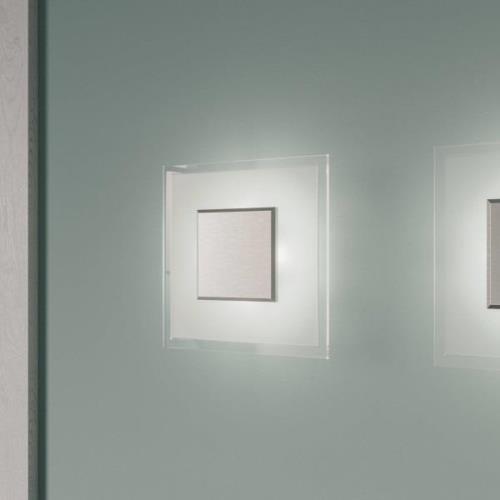 Quitani LED-Wandlampe Lole, Glas, alu matt, 25 x 25 cm