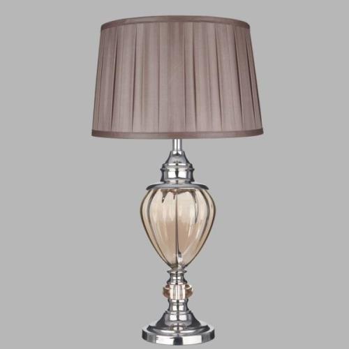 Tischlampe Greyson mit Textilschirm in Braun