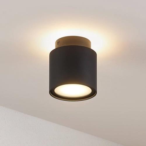 Arcchio Deckenlampe Walisa, Ø 10 cm, schwarz, Alu, Diffusor