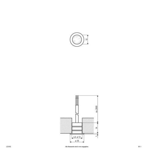 EVN LD2102 Einbauleuchte 12V IP68 Ø1,8cm 0,2W 830