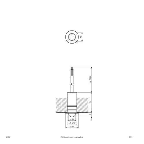 EVN LD5102 Einbaulampe 12V IP68 0,3W 830, Linse