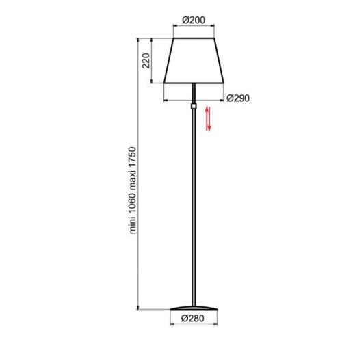 Aluminor Store Stehlampe, alu/taupe