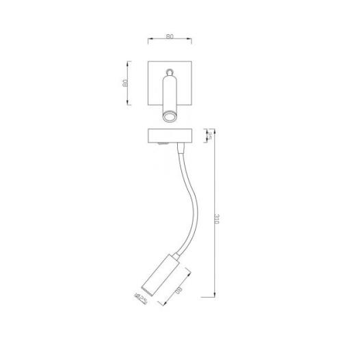 LED-Wandleuchte Brahe I, Leseleuchte, weiß