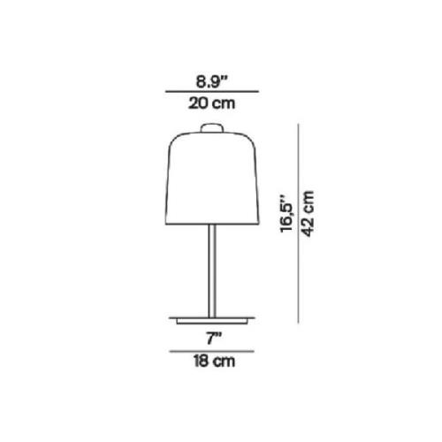 Luceplan Zile Tischlampe schwarz matt, Höhe 42 cm