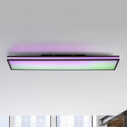 LED-Deckenlampe Mario, CCT, RGB, 100x25cm, schwarz