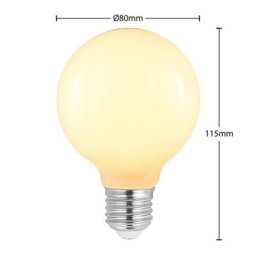 LED-Lampe E27 8W G80 2.700K dimmbar, opal