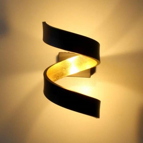 LED-Wandleuchte Helix, schwarz-gold, 17 cm