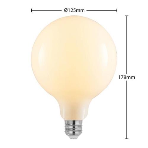 LED-Lampe E27 8W 2.700K G125 Globe, dimmbar, opal