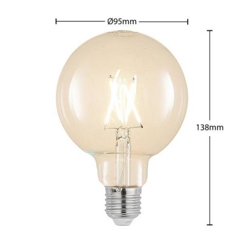 LED-Lampe E27 4W 2.700K G95 Globe, Filament, klar