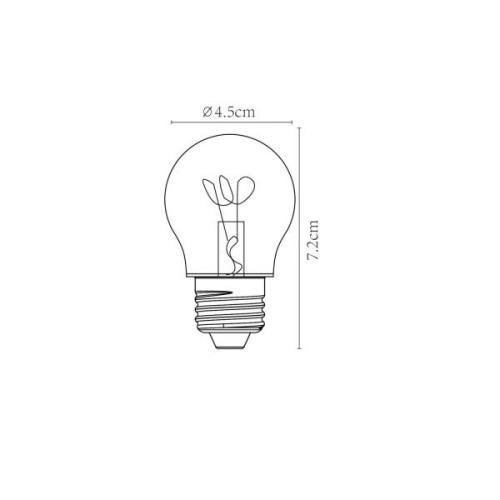 LED-Lampe E27 G45 3W amber 2.200K dimmbar