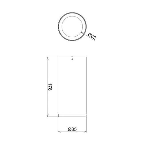 LED-Anbaudownlight Lucea 15 W schwarz