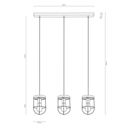 Envostar Neptuna Pendelleuchte dreiflammig linear