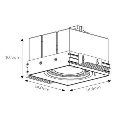 Einbaustrahler Trimless, 1-fl, GU10 ES111, schwarz