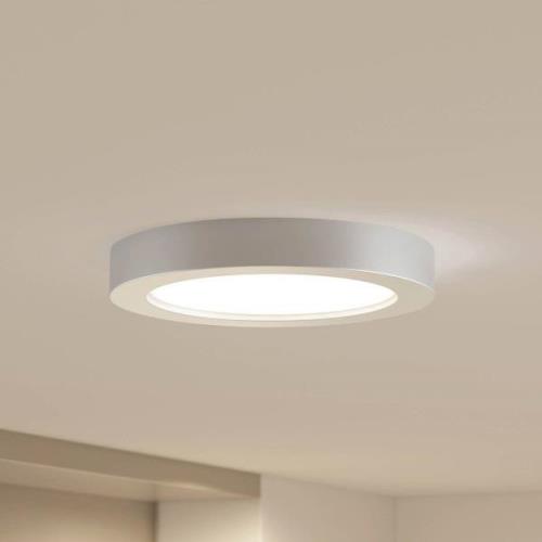 Prios LED-Deckenlampe Edwina, silber, 24,5cm, 10er, dimmbar