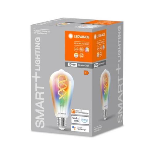 LEDVANCE SMART+ WiFi E27 4,8W Edison klar RGB CCT