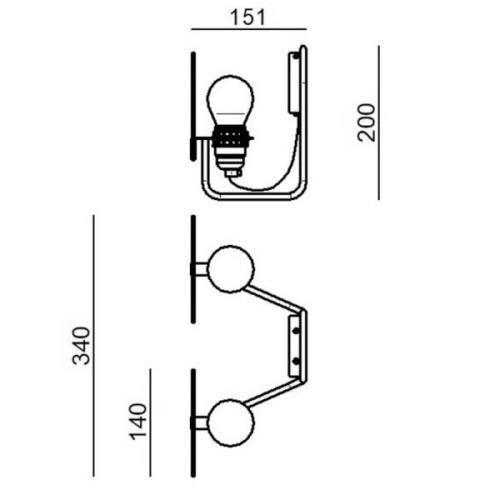 Stilnovo Bugia LED-Wandleuchte zweiflammig rot