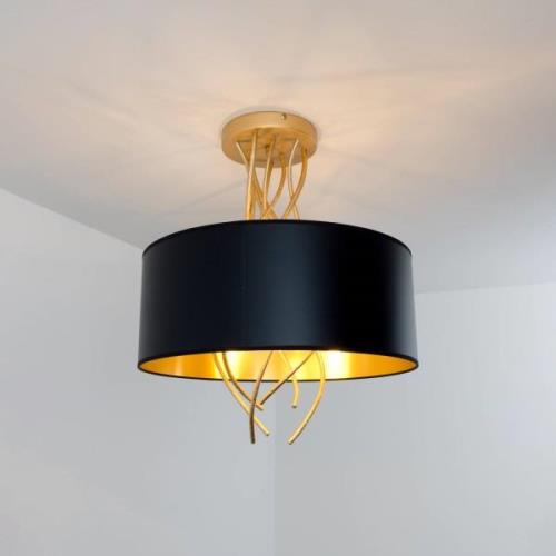 Deckenlampe Elba Ø30cm drei Fassungen schwarz/gold