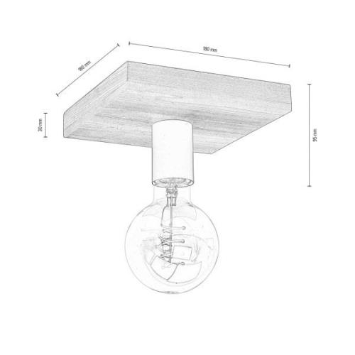 Envostar Lobo Deckenlampe 1fl. Kiefer nussbaum