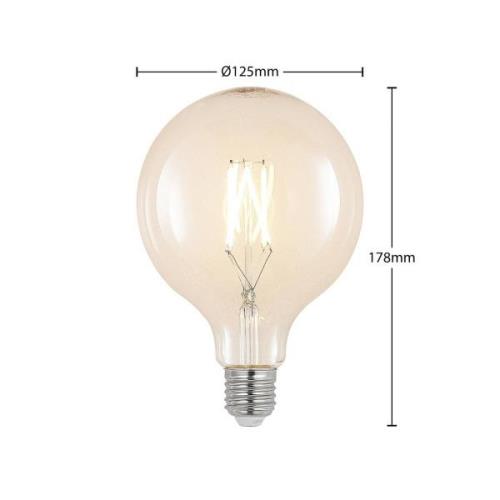 LED-Filament E27 6W 2.700K G125 Globe klar 3er-Set