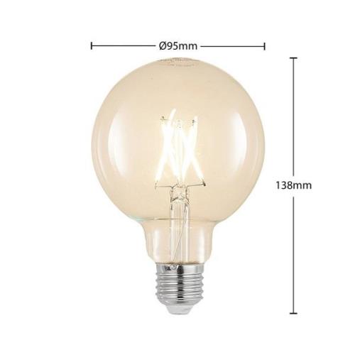 LED-Lampe E27 4W 2.700K G95 Globe klar 2er-Set