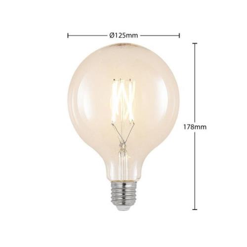 LED-Filament E27 8W 2.700K G125 Globe klar 2er-Set