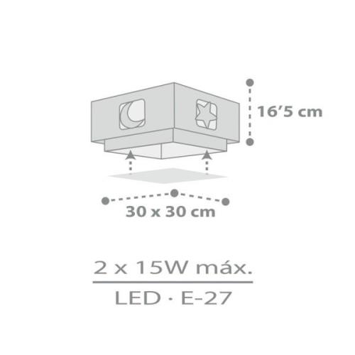 Dalber Moonlight Kinder-Deckenlampe 1-flammig grau