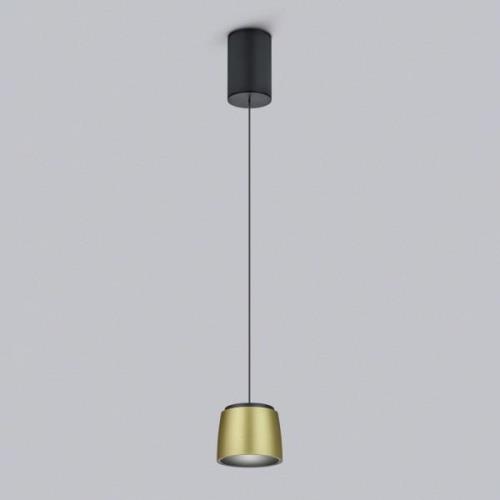 Helestra Ove LED-Hängeleuchte Ø9,5cm gold-schwarz