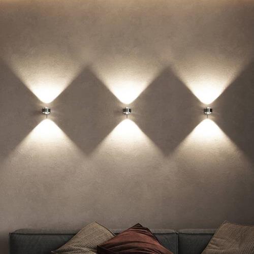 Puk Mini Wall+ LED, Linsen klar, chrom