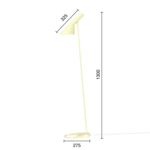 Louis Poulsen AJ Design-Stehleuchte hellgelb