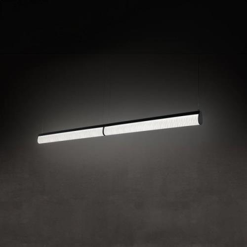 Slamp LED-Hängelampe Modula Double, plissé, schwarz