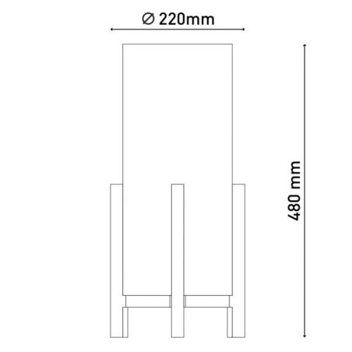 LED-Tischleuchte Madita, Höhe 48 cm, natur/leinen