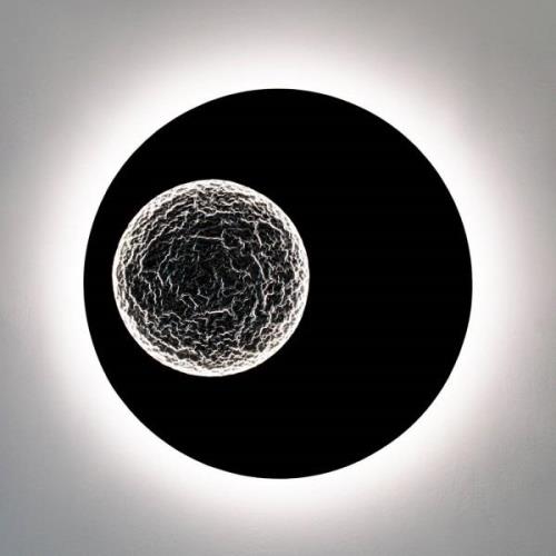 LED-Wandleuchte Luna, braun-schwarz/silber, Ø 120 cm, Eisen