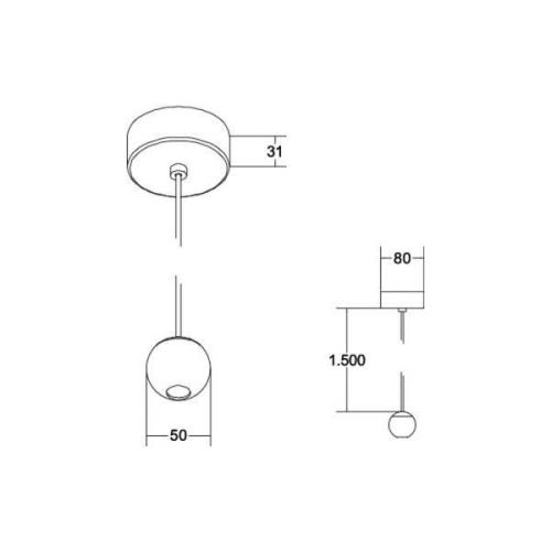 BRUMBERG LED-Pendelleuchte Ball, Aluminium, schwarz/chrom