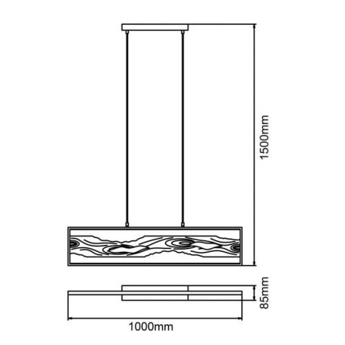 LED-Hängeleuchte Chaumont aus Holz