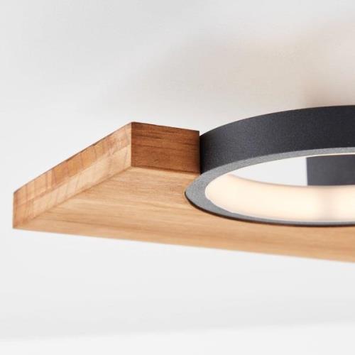 Deckenlampe Cheesy aus Holz, zweiflammig