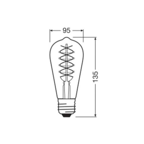 OSRAM LED Vintage 1906 Edison, gold, E27, 4,8 W, 822, dim.