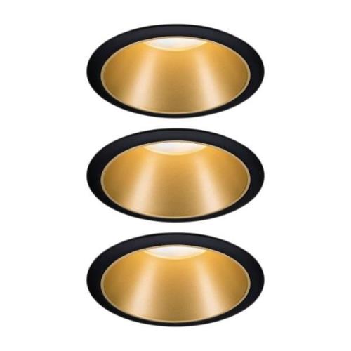 Paulmann Cole LED-Spotlight, gold-schwarz, 3er-Set